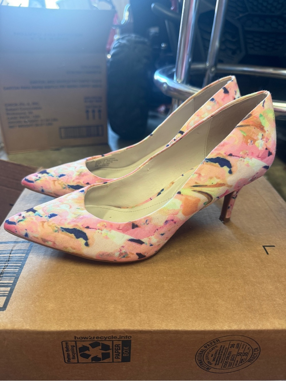 Alfani Pink Floral Pointed-Toe Pumps